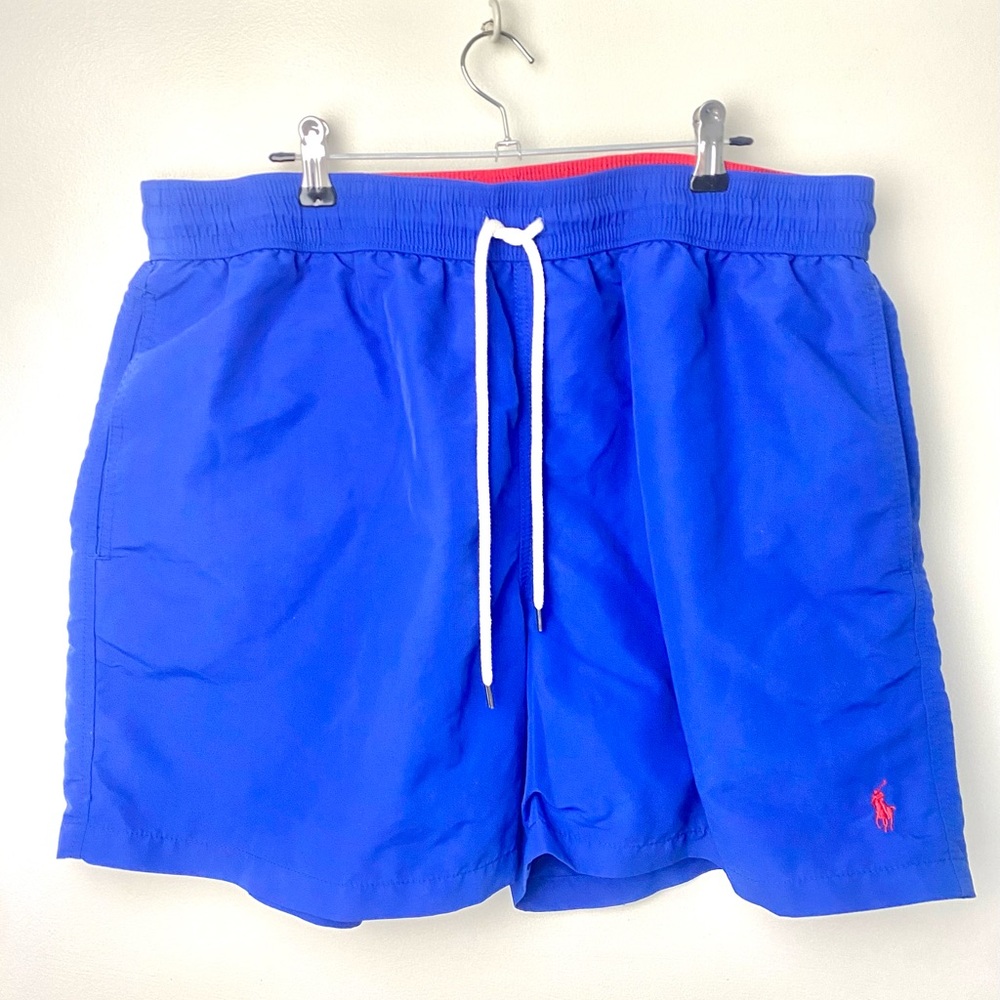 Polo Ralph Lauren Mens Royal Blue 100% Nylon Swim Trunks Mesh Lined Shorts XXL